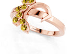 Marquise Yellow Sapphire Floral Cluster Bypass Ring in Rose gold with Prong Setting_1