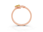 Marquise Yellow Sapphire Floral Cluster Bypass Ring in Rose gold with Prong Setting_3