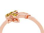 Marquise Yellow Sapphire Floral Cluster Bypass Ring in Rose gold with Prong Setting_4