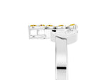 Marquise Yellow Sapphire Floral Cluster Bypass Ring in Silver with Prong Setting_5
