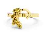 Marquise Yellow Sapphire Floral Cluster Bypass Ring in Yellow gold with Prong Setting