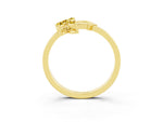 Marquise Yellow Sapphire Floral Cluster Bypass Ring in Yellow gold with Prong Setting_3