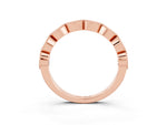 Marquise Yellow Sapphire Milgrain Half Eternity Band in Rose gold with Bezel Setting_3