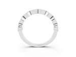 Marquise Yellow Sapphire Milgrain Half Eternity Band in White gold with Bezel Setting_3