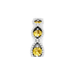 Marquise Yellow Sapphire Milgrain Half Eternity Band in White gold with Bezel Setting_5