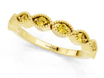 Marquise Yellow Sapphire Milgrain Half Eternity Band in Yellow gold with Bezel Setting_1
