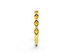 Marquise Yellow Sapphire Milgrain Half Eternity Band in Yellow gold with Bezel Setting_2