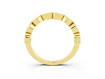 Marquise Yellow Sapphire Milgrain Half Eternity Band in Yellow gold with Bezel Setting_3