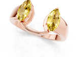 Marquise Yellow Sapphire Open Band Ring in Rose gold with Tension Setting_1