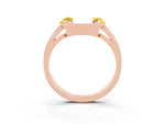 Marquise Yellow Sapphire Open Band Ring in Rose gold with Tension Setting_3