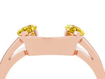 Marquise Yellow Sapphire Open Band Ring in Rose gold with Tension Setting_4