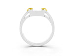 Marquise Yellow Sapphire Open Band Ring in Silver with Tension Setting_3