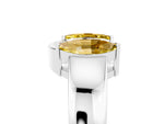Marquise Yellow Sapphire Open Band Ring in White gold with Tension Setting_5