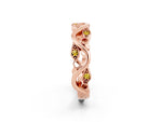 Marquise Yellow Sapphire Vine Eternity Band in Rose gold with Bezel Setting_2