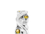 Marquise Yellow Sapphire Vine Eternity Band in Silver with Bezel Setting_5