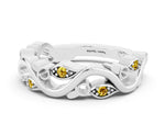 Marquise Yellow Sapphire Vine Eternity Band in White gold with Bezel Setting