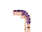 Marquise and Round Amethyst Chevron Band in Rose gold with Prong Setting_5
