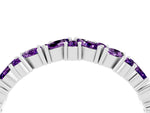 Marquise and Round Amethyst Vine Eternity Band in Platinum with Prong Setting_4