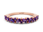 Marquise and Round Amethyst Vine Eternity Band in Rose gold with Prong Setting