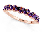 Marquise and Round Amethyst Vine Eternity Band in Rose gold with Prong Setting_1