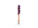 Marquise and Round Amethyst Vine Eternity Band in Rose gold with Prong Setting_2