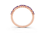 Marquise and Round Amethyst Vine Eternity Band in Rose gold with Prong Setting_3