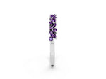 Marquise and Round Amethyst Vine Eternity Band in White gold with Prong Setting_2