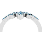 Marquise and Round Aquamarine Chevron Band in Platinum with Prong Setting_4