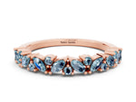 Marquise and Round Aquamarine Vine Eternity Band in Rose gold with Prong Setting