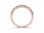 Marquise and Round Aquamarine Vine Eternity Band in Rose gold with Prong Setting_3