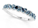 Marquise and Round Aquamarine Vine Eternity Band in Silver with Prong Setting_1