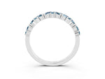 Marquise and Round Aquamarine Vine Eternity Band in Silver with Prong Setting_3