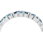 Marquise and Round Aquamarine Vine Eternity Band in Silver with Prong Setting_4