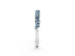 Marquise and Round Aquamarine Vine Eternity Band in White gold with Prong Setting_2