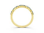 Marquise and Round Aquamarine Vine Eternity Band in Yellow gold with Prong Setting_3