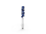 Marquise and Round Blue Sapphire Vine Eternity Band in White gold with Prong Setting_2