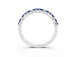 Marquise and Round Blue Sapphire Vine Eternity Band in White gold with Prong Setting_3
