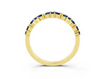 Marquise and Round Blue Sapphire Vine Eternity Band in Yellow gold with Prong Setting_3