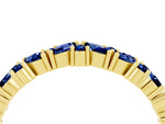 Marquise and Round Blue Sapphire Vine Eternity Band in Yellow gold with Prong Setting_4