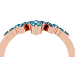 Marquise and Round Blue Topaz Chevron Band in Rose gold with Prong Setting_4