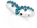 Marquise and Round Blue Topaz Chevron Band in Silver with Prong Setting_1