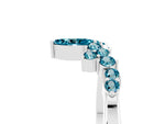Marquise and Round Blue Topaz Chevron Band in Silver with Prong Setting_5