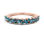 Marquise and Round Blue Topaz Vine Eternity Band in Rose gold with Prong Setting