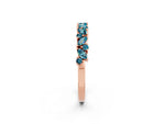 Marquise and Round Blue Topaz Vine Eternity Band in Rose gold with Prong Setting_2