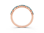 Marquise and Round Blue Topaz Vine Eternity Band in Rose gold with Prong Setting_3
