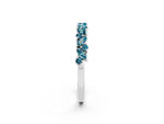 Marquise and Round Blue Topaz Vine Eternity Band in White gold with Prong Setting_2