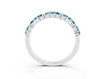 Marquise and Round Blue Topaz Vine Eternity Band in White gold with Prong Setting_3