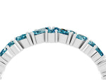 Marquise and Round Blue Topaz Vine Eternity Band in White gold with Prong Setting_4