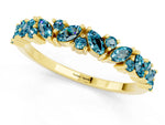 Marquise and Round Blue Topaz Vine Eternity Band in Yellow gold with Prong Setting_1
