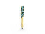 Marquise and Round Blue Topaz Vine Eternity Band in Yellow gold with Prong Setting_2
